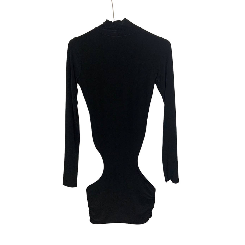 Women's PrettyLittleThing Extreme Cut Out Long Sleeve Bodycon Dress Black Size 2
